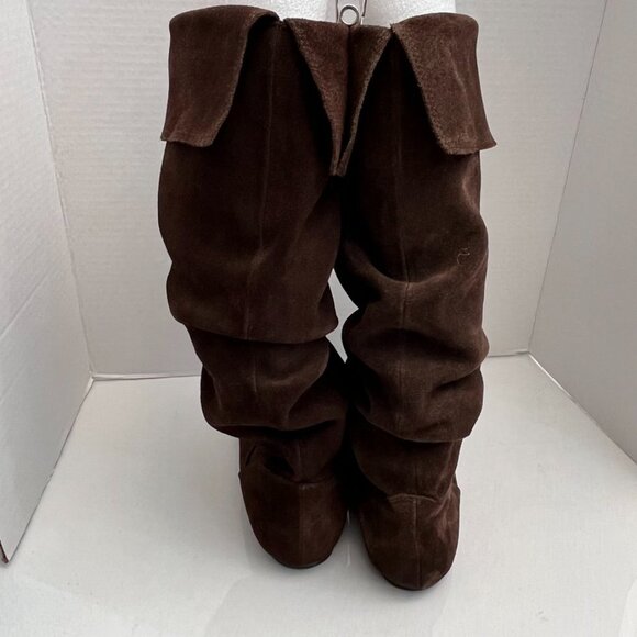 Steve Madden Bonanza Slouch Knee High Boots Brown Suede 8 - Picture 5 of 13